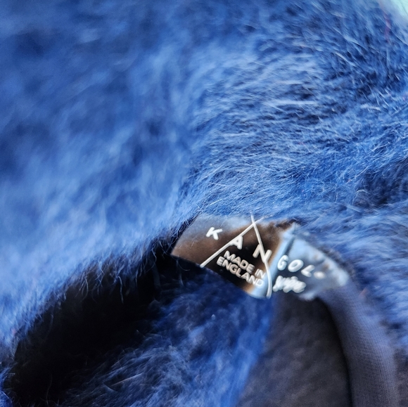 KANGOL Vtg NAVY Furgora Rachel Angora Bucket Hat Buckle England Furry EUVC - Picture 10 of 16